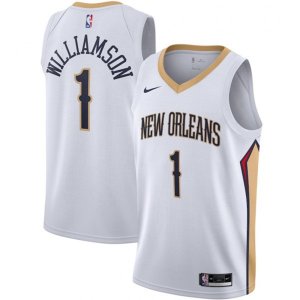 New Orleans Pelicans #1 Zion Williamson Nike White 2020-21 Swingman Jersey
