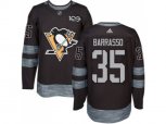 Pittsburgh Penguins #35 Tom Barrasso Black 1917-2017 100th Anniversary Stitched NHL Jersey