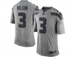 Seattle Seahawks #3 Russell Wilson Gray Gridiron Gray Jerseys(Limited)