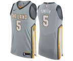 Cleveland Cavaliers #5 J.R. Smith Authentic Gray NBA Jersey - City Edition