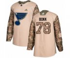 Adidas St. Louis Blues #78 Dominik Bokk Authentic Camo Veterans Day Practice NHL Jersey