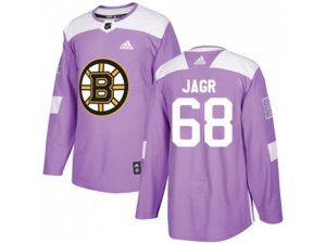 Adidas Boston Bruins #68 Jaromir Jagr Purple Authentic Fights Cancer Stitched NHL Jersey