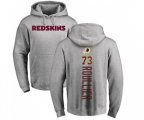Washington Redskins #73 Chase Roullier Ash Backer Pullover Hoodie