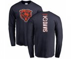 Chicago Bears #25 Mike Davis Navy Blue Backer Long Sleeve T-Shirt