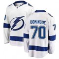 Tampa Bay Lightning #70 Louis Domingue Fanatics Branded White Away Breakaway NHL Jersey