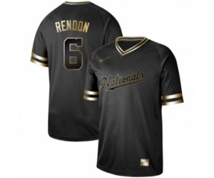 Washington Nationals #6 Anthony Rendon Authentic Black Gold Fashion Baseball Jersey