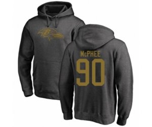 Baltimore Ravens #90 Pernell McPhee Ash One Color Pullover Hoodie