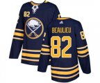 Adidas Buffalo Sabres #82 Nathan Beaulieu Authentic Navy Blue Home NHL Jersey