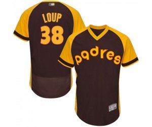 San Diego Padres #38 Aaron Loup Brown Alternate Cooperstown Authentic Collection Flex Base Baseball Jersey