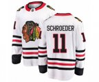 Chicago Blackhawks #11 Jordan Schroeder Authentic White Away Fanatics Branded Breakaway NHL Jersey