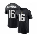 Jacksonville Jaguars #16 Trevor Lawrence 2021 Black Football Draft First Round Pick Player Name & Number Football T-Shirt