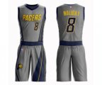 Indiana Pacers #8 Justin Holiday Authentic Gray Basketball Suit Jersey - City Edition