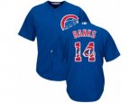 Chicago Cubs #14 Ernie Banks Authentic Royal Blue Team Logo Fashion Cool Base MLB Jersey
