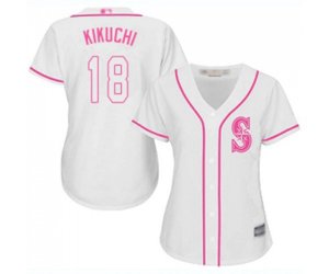 Women\'s Seattle Mariners #18 Yusei Kikuchi Authentic White Fashion Cool Base Baseball Jersey