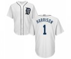 Detroit Tigers #1 Josh Harrison Replica White Home Cool Base Baseball Jersey