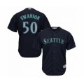 Seattle Mariners #50 Erik Swanson Authentic Navy Blue Alternate 2 Cool Base Baseball Player Jersey
