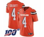 Cleveland Browns #4 Britton Colquitt Orange Alternate Vapor Untouchable Limited Player 100th Season Football Jersey