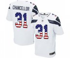 Seattle Seahawks #31 Kam Chancellor Elite White Road USA Flag Fashion Football Jersey