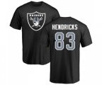 Oakland Raiders #83 Ted Hendricks Black Name & Number Logo T-Shirt