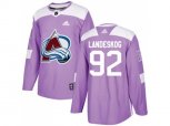 Colorado Avalanche #92 Gabriel Landeskog Purple Authentic Fights Cancer Stitched NHL Jersey