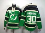 New Jersey Devils #30 Martin Brodeur Green Pullover Hooded