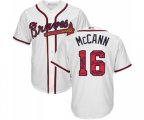 Atlanta Braves #16 Brian McCann Authentic White Team Logo Fashion Cool Base Baseball Jersey