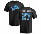 Detroit Lions #27 Justin Coleman Black Name & Number Logo T-Shirt