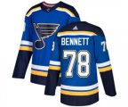 Adidas St. Louis Blues #78 Beau Bennett Authentic Royal Blue Home NHL Jersey