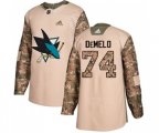 Adidas San Jose Sharks #74 Dylan DeMelo Authentic Camo Veterans Day Practice NHL Jersey