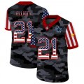 Dallas Cowboys #21 Ezekiel Elliott Camo Flag Nike Limited Jersey