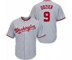 Washington Nationals #9 Brian Dozier Replica Grey Road Cool Base Baseball Jersey