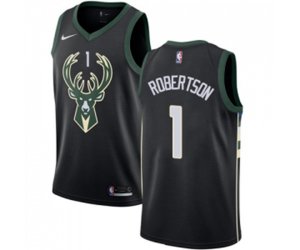 Milwaukee Bucks #1 Oscar Robertson Authentic Black Alternate Basketball Jersey - Statement Edition