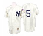 New York Yankees #5 Joe DiMaggio Authentic White Throwback Baseball Jersey