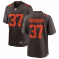Cleveland Browns #37 Emmanuel Rugamba Nike Brown Alternate Player Vapor Limited Jersey