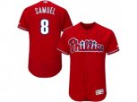 Philadelphia Phillies #8 Juan Samuel Red Flexbase Authentic Collection Stitched MLB Jersey