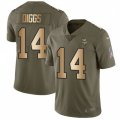 Minnesota Vikings #14 Stefon Diggs Limited Olive Gold 2017 Salute to Service NFL Jersey