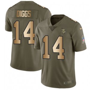 Minnesota Vikings #14 Stefon Diggs Limited Olive Gold 2017 Salute to Service NFL Jersey