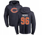 Chicago Bears #96 Akiem Hicks Navy Blue Name & Number Logo Pullover Hoodie