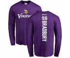 Minnesota Vikings #56 Garrett Bradbury Purple Backer Long Sleeve T-Shirt