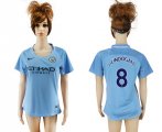 2017-18 Manchester City 8 GUNDOGAN Home Women Soccer Jersey