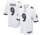 Baltimore Ravens #9 Justin Tucker Game White Football Jersey