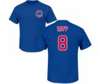 MLB Nike Chicago Cubs #8 Ian Happ Royal Blue Name & Number T-Shirt