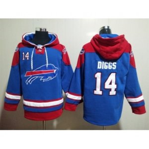 Buffalo Bills #14 Stefon Diggs Blue Ageless Must Have Lace Up Pullover Hoodie