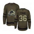 Colorado Avalanche #36 T.J. Tynan Authentic Green Salute to Service Hockey Jersey