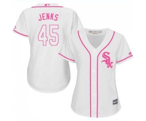 Women\'s Chicago White Sox #45 Bobby Jenks Replica White Fashion Cool Base Baseball Jersey