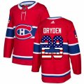 Montreal Canadiens #29 Ken Dryden Authentic Red USA Flag Fashion NHL Jersey