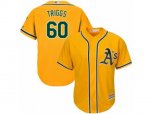 Oakland Athletics #60 Andrew Triggs Replica Gold Alternate 2 Cool Base MLB Jersey