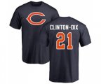 Chicago Bears #21 Ha Clinton-Dix Navy Blue Name & Number Logo T-Shirt
