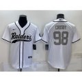 Las Vegas Raiders #98 Maxx Crosby White Grey Stitched MLB Cool Base Nike Baseball Jersey