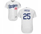 Los Angeles Dodgers #25 David Freese White Home Flex Base Authentic Collection Baseball Jersey